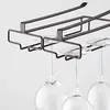 Kitchen Storage Portable Rack Iron Wine Glass Hanging Bar Hanger Shelf Stainless Steel Stand Roll Holder