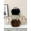 Designer Luxury Fashion Cross Body Bagsplush Bucket Bag 2023 Ny mode- och västerländsk stil mångsidig pärlhaltig Design Single Shoulder Crossbody Bag for Women