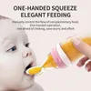 Oberni Arrivée 90 ML Infantile Fruits Riz Biberon Mangeoire Bébé Silicone Cuillère Squeeze Bouteilles Rose 240314