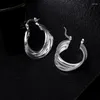 Dangle Earrings 925 Sterling Silver Four Coils Circle Hoop Earring for Woman 패션 파티 결혼식 약혼 보석
