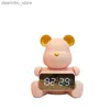 طاولة المكتب ساعات الرسوم المتحركة Cartoon Bear Bear Electronic Allad Rock Room Bede Bede Table Watch Watch Luminous Mute Digital Digoration Clock24327