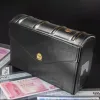 Bins mynt ärende arrangör pu läder pmg graderade sedlar valuta hållare mapp insamling box papperspengar skyddande present