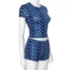 2024 Designer Summer Outfit Femmes Deux Pièces Ensembles T-shirt À Manches Courtes Et Shorts Bleu Plaid Survêtements Casual Sportswear En Vrac Vêtements En Gros