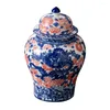 Storage Bottles Chinese Style Ceramic Tea Jar Traditional Sugar Can Canister For Coffee Beans