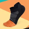 Männer Socken Mode Winter Baumwolle Kurze Fünf Kappe Männer Finger Fußball Rohr Atmungsaktive Sport Anti-slip Laufende Knöchel socken