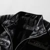 Neue Männer Herbst und Winter Männer Hohe Qualität Fi Mantel PU Lederjacke Motorrad Stil Casual Jacken Schwarz Warm Mantel x1hb #