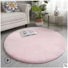 Tapis Chambre Tapis de couleur pure Nordic Simple Living Rond Soie Laine Chambre Canapé Tapis de sol en peluche Maison Panier suspendu Long Noir