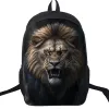 Backpack 16 Inch Angry Lion Backpack Animals Elephant Wolf School Bag Teenager High Quality Bookbag Children Backpack Men Laptop Rucksack