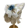 Chapeaux à large bord été printemps femmes bonnet plat chapeau thé fête crème solaire en plein air fleur parasol jeu de rôle vacances