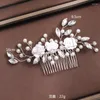 Hair Clips Flower Clip Comb Pearl Crystal Rhinestone Hairpin For Women Prom Bridal Wedding Accessories Jewelry Pin Headband