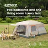 Tält och skydd Sonuto Camping Family Tent 3-12 Person Double Decker Super Large 2 Rum Tjockad regntät utomhusfamilj Camping Turismutrustning24327
