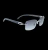 70 Off Online Store Buffalo Horn Solglasögon Rimless Square Xury Designer White Black Buffs Sun Glasses Trendy Eyewear GA4679255