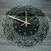 Zegarki akcesoria islamska kwarc akrylowy zegar ścienny wahadło muzułmańskie dekorację salonu sztuka wisiorek halowy (czarny)