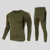 Survêtements pour hommes Hommes Pyjamas d'hiver Set Sous-vêtements thermiques Col rond Manches longues avec Slim Fit Sports élastiques