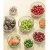 Bouteilles de rangement avec minuterie ronde, boîte de conservation de la fraîcheur pour réfrigérateur, boîte de fruits et légumes pour la cuisine, pot organisateur de collations transparent et scellable