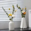 Vasen Keramikvase im nordischen Stil, einfacher weißer Blumentopf, nass/getrocknet, Desktop-Ornamente, Wohnzimmer, Schlafzimmer, Heimdekoration