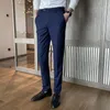 Мужские деловые брюки для делового костюма, черные/серые/темно-синие/винно-красные мужские простые брюки, размер 28-42 R59T#