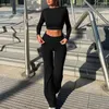 Running Sets Women Top Pants Set Stylish Women's With Round Neck High Waist Butt-lifted Design Long Sleeve Tracksuit For Ladies