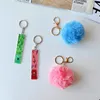 Chaveiros Atm Debit Grabber Keychain com Pom Ball e Acrílico Borboleta Clip Extratores para Unhas Longas