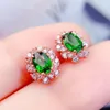 Studörhängen Natural Real Green Diopside örhänge Luxury Small Style 0,55CT 2st Gemstone 925 Sterling Silver Fine Jewelry L243204