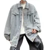 American Style Wed Workwear Jacket Men's Causal Loose Handsome High Street Denim Jackets Men Tops Overcoat Male Clothes B7IL#