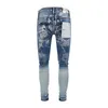 Paarse merk jeans heren slank fit kleine been lange broek modieus 24 nieuwe casual gilded