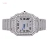 Fashion Forward Hiphop Customize Certified Diamonds 고급스러운 유엔 스테인리스 스틸 프리미엄 품질 Moissanite Wrist Watch