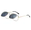 2020 trendy fashion sunglasses for men and women metal square designer frame flip up glasses unisex vintage eyewear uv4007992120
