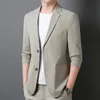 2024 Spring New Fi Casual Solid Color Single Suit Top Vêtements Coréen Versi Costume polyvalent pour les hommes d'âge moyen et les jeunes hommes O g3KG #