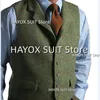 Costume pour hommes Gilet Revers Tweed Herringbe Busin Chalecos Steampunk Marié Pour Gilet De Mariage X1gy #