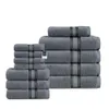 LANE LINEN Lussuoso set di asciugamani da bagno da 12 pezzi -100% cotone, torsione zero, asciugatura rapida, assorbente d'acqua, morbido -4 bagni, asciugamani, 4 panni per il lavaggio - Deep Air Grey