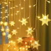 Kerstverlichting Polaris Elk Bell Lamp Led String Licht Decor voor Thuis Kamer Gordijnen Led Decoratie Verlichting Fairy Garland Navidad