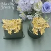 Ketting Oorbellen Set Bloemen Dubai 24K Vergulde Sieraden Afrikaanse Gouden Hanger Oorbel Armband Ring Trendy Feest Huwelijksgeschenken