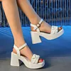 Summer Korean Beach Sandals Shoes Women's Round Toe Tjock Sole Lightweight Sport Fashion Open Heel 7820