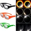 Solglasögon 1st skyddar ögonen Solar Eclipse Glasögon Anti-UV Plast Safety Shade Direkt utsikt över Sun 3D-visningen