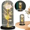 Fiori decorativi colorati LED rosa in vetro con luci lampada artificiale eterna regalo di nozze per la festa della mamma