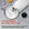 Pot Instant Stand Mixer Pro, 600 W, 10 snelheden elektrische mixer met digitale interface, roestvrijstalen kom van 7,4 liter, vaatwasserwasbare eierklopper, deeghaak en