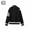 TB Flagship Store Brand Mens Womens Baseball Mundus Stand-Up Klar w Stripe-Sleeved Raglan Sleeves Kurtka R6VP#