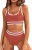 bikini swimsuits beach cover up bathing suits womens bikini Women's High Waisted Bikini Sets Sporty Two Piece Swimsuits Color Block Cheeky High Cut Bathing Suits