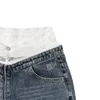 Women's Jeans 2024 Spring Casual Women High Quality Lace Patchwork Cowboy Female Chic Denim Pants Ddxgz2 2.22