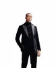 inverno nero Veet Blazer di alta qualità Slim Fit giacca Set Fi Casual uomini sposo cantante costume da sera formale Dr b2IR #