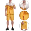 new Men Short Sleeve Halen Cosplay Beer Suit Jacket Pants Funny Humour Bucks Oktoberfest Stag Party Costume Tie Men's Suit R4IS#