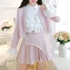 Work Dresses YUZACDWX 2024 Women Autumn Sweet Tweed 2 Piece Set Pearls Beading Short Jacket Fashion Female Coat Mini Pleated Skirt