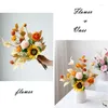 Bouquet de fleurs artificielles décoratives, ensemble de Vases blancs, décoration de maison, événement, fête, Art, bricolage, cadeau pour ami