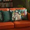 Pillow Luxury Green Velvet Case Royal Horse Print Decorative Cover For Sofa Chair Home Decorations