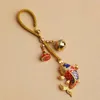 Anahtarlıklar küçük kolye araba tuşları takılar el dokuma Çin tarzı anahtar kayış kısa kordon şanslı balık anahtar zincir kadınları