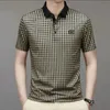 Sommer Männer Plaid Kurzarm Polo Shirt Koreon Grundlegende Streetwear Fashion Männlichen Kleidung Business Social Casual Lose Tops 240318