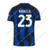 Fãs Jogador 23 24 LUKAKU InterS LAUTARO Milans camisas de futebol 23 24 ANIVERSÁRIO CORREA DZEKO BARELLA SKRINIAR 2023 2024 BROZOVIC Home away camisa de futebol masculino kit infantil