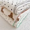 2-3 Layers s Bear Dots Print Cotton Gauze Muslin Swaddle Wrap born Infant Bedding Sleeping Receving Blanket 240313