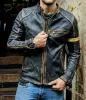 Nouveau 2024 Automne Hiver Veste en cuir pour hommes Fi Men's Teenager Col montant Punk Hommes Moto Veste en cuir Homme S-5XL q9ov #